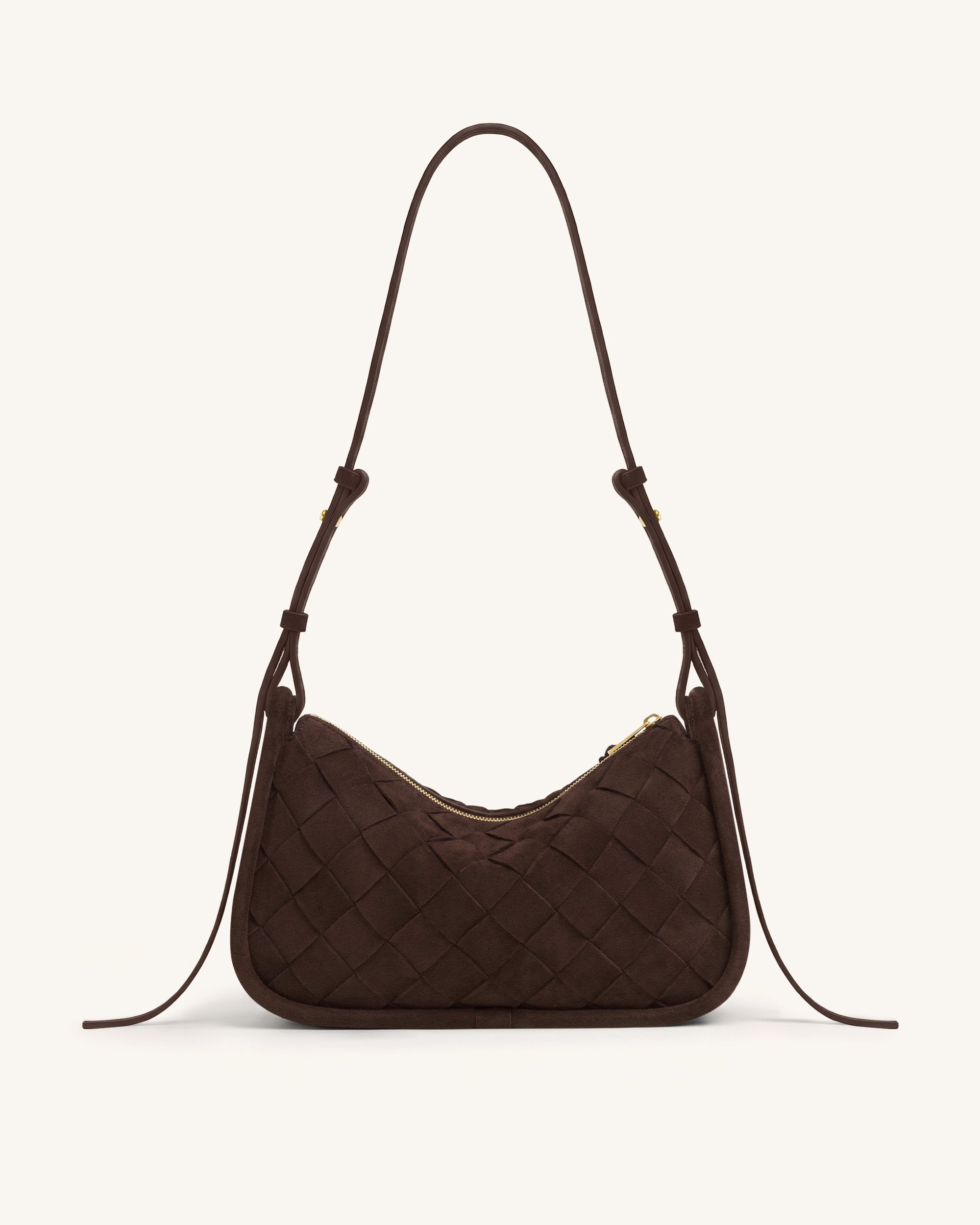 Zirelle Woven Faux Suede Hobo Bag - Brown