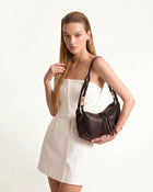 Selia Soft-Grain Crossbody Bag - Dark Brown