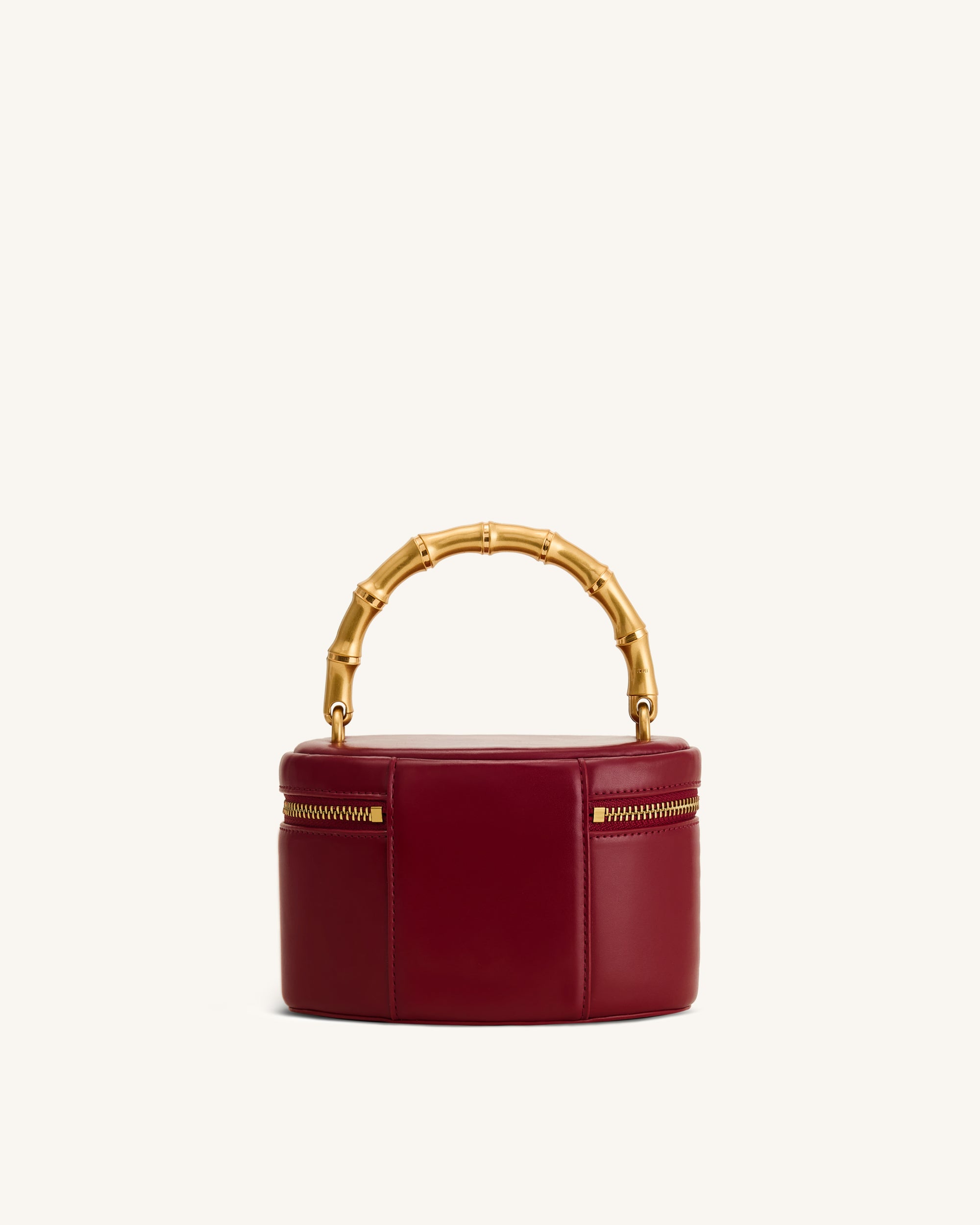 Natalie Metal Geometric Pendant Handle Bag - Burgundy