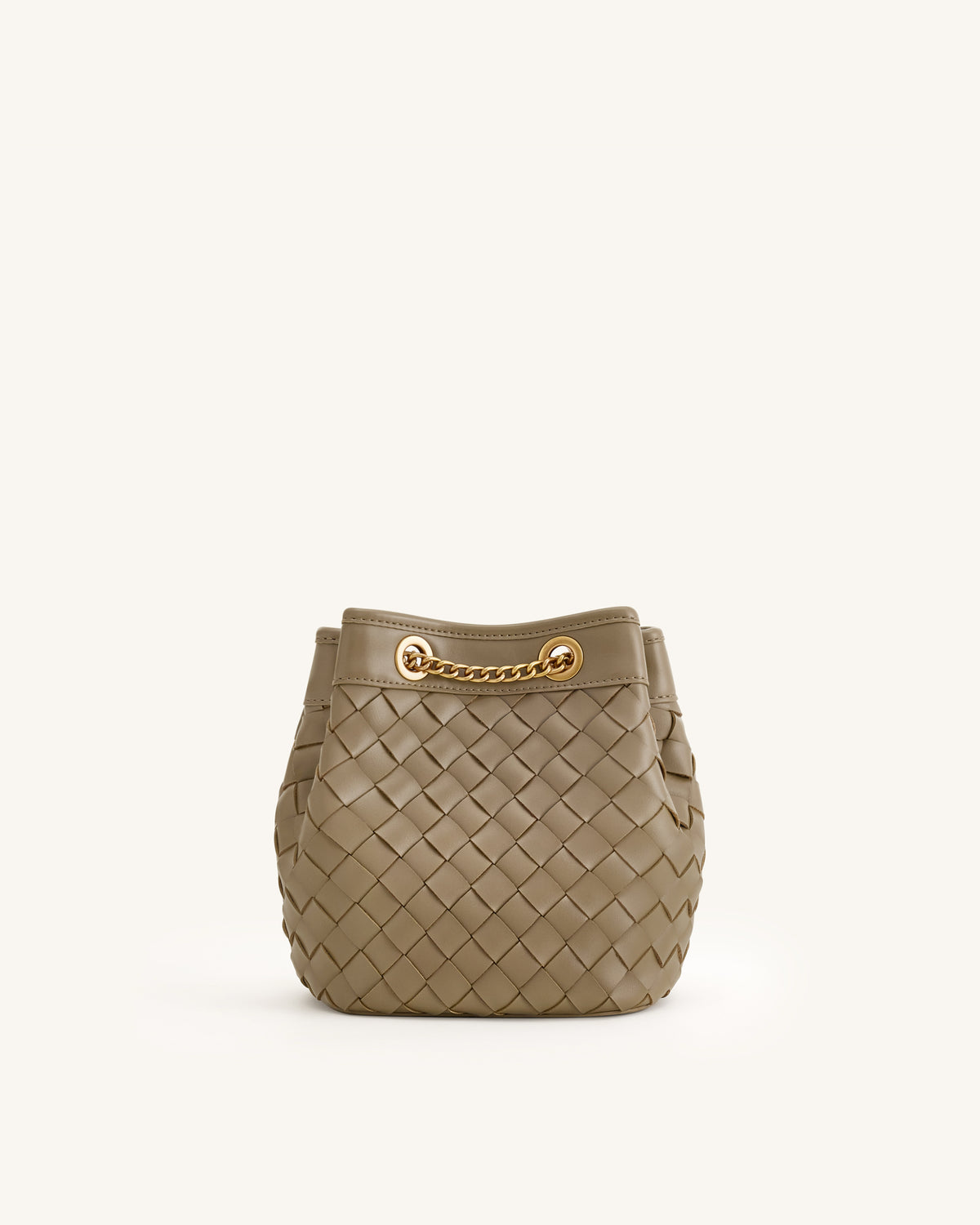 Yara Hand-Woven Bucket Bag - Taupe