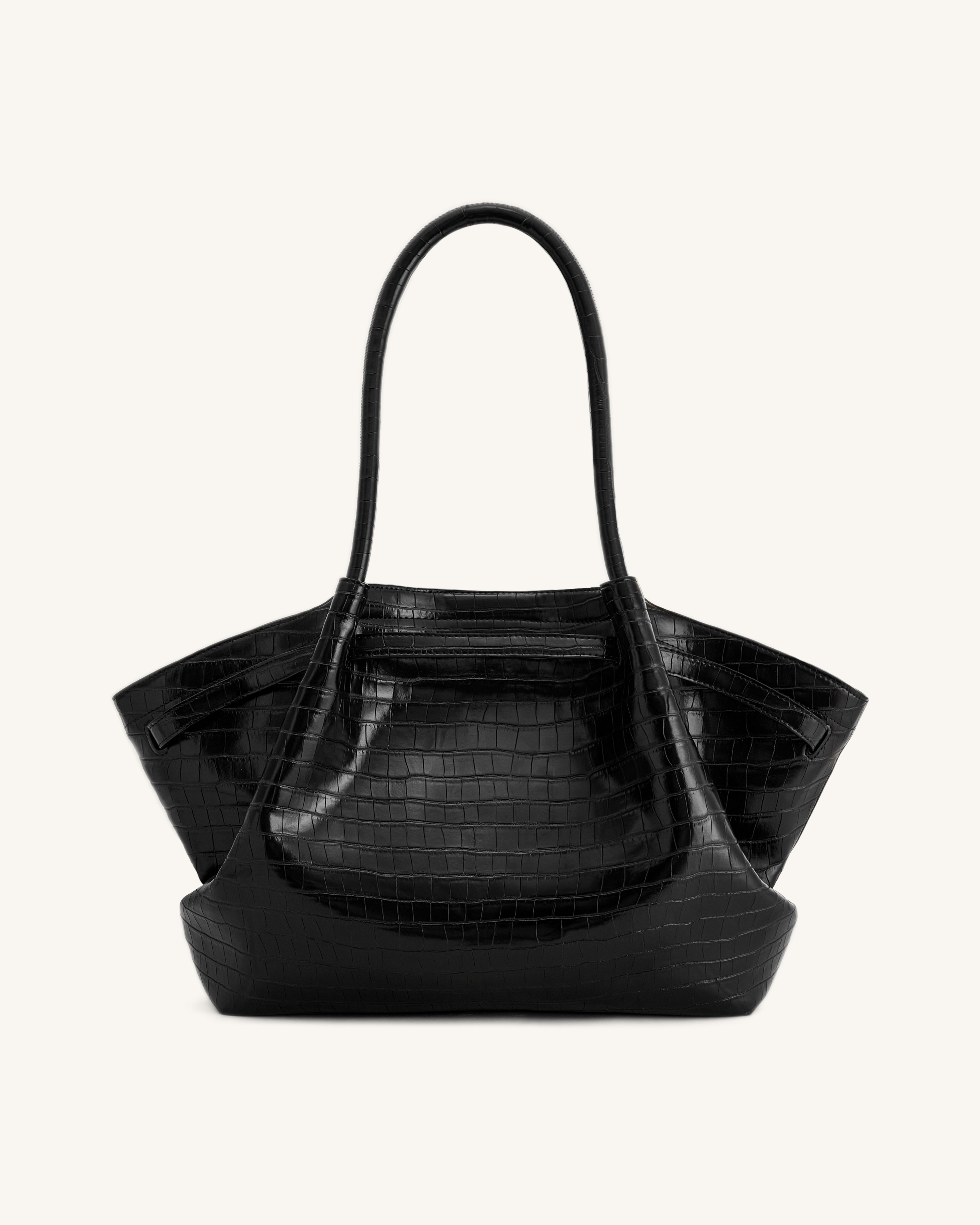 Hana Large Tote Bag - Black Croc | JW PEI