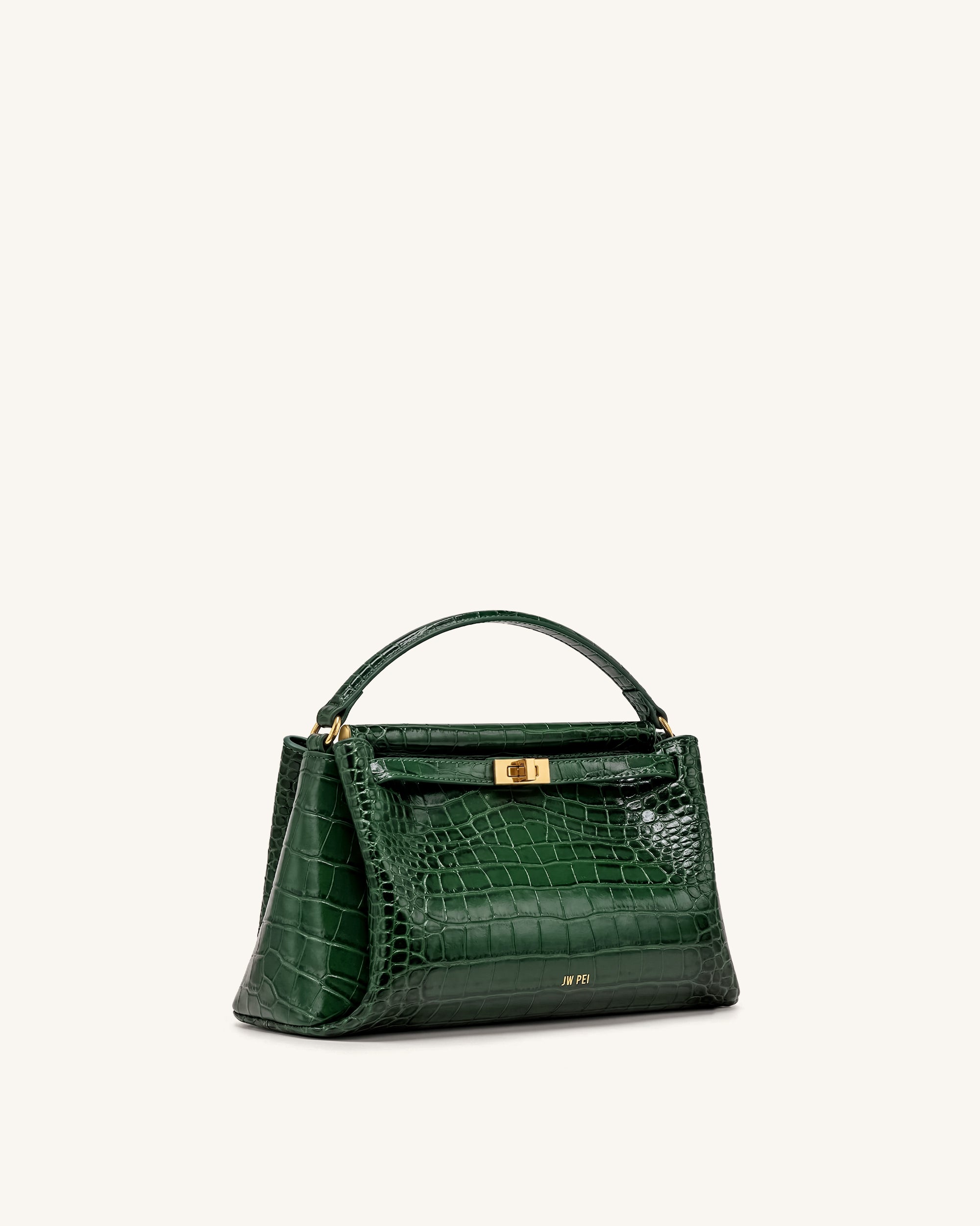 Carmen Top Handle Bag - Forest Green Croc | JW PEI