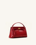 Carmen Top Handle Bag - Dark Burgundy Croc