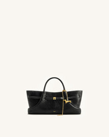 Maeve Dachshund Metal Charm Tote Bag - Black