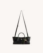 Maeve Dachshund Metal Charm Tote Bag - Black