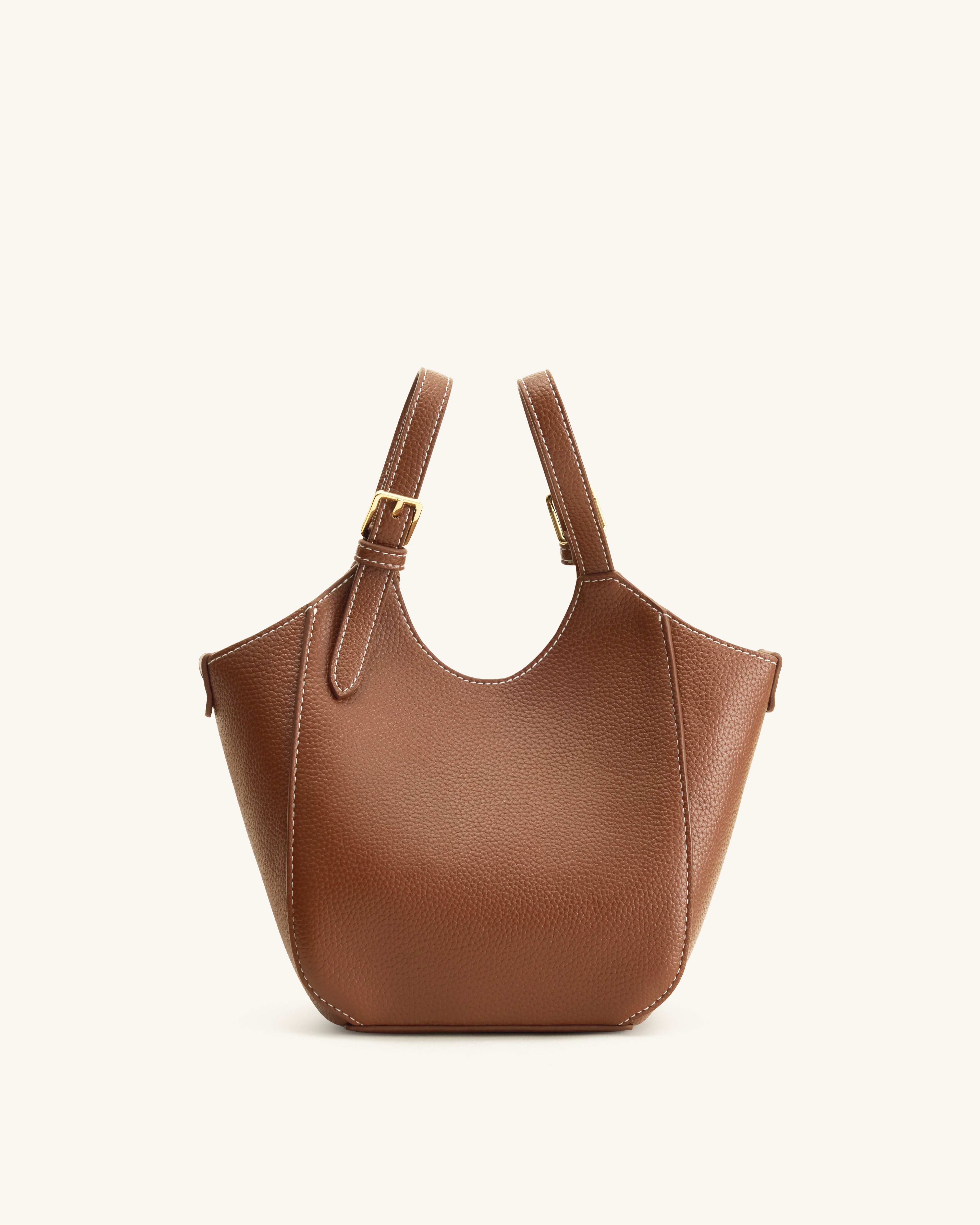 Ines Padlock Tote Bag - Chocolate Brown | JW PEI