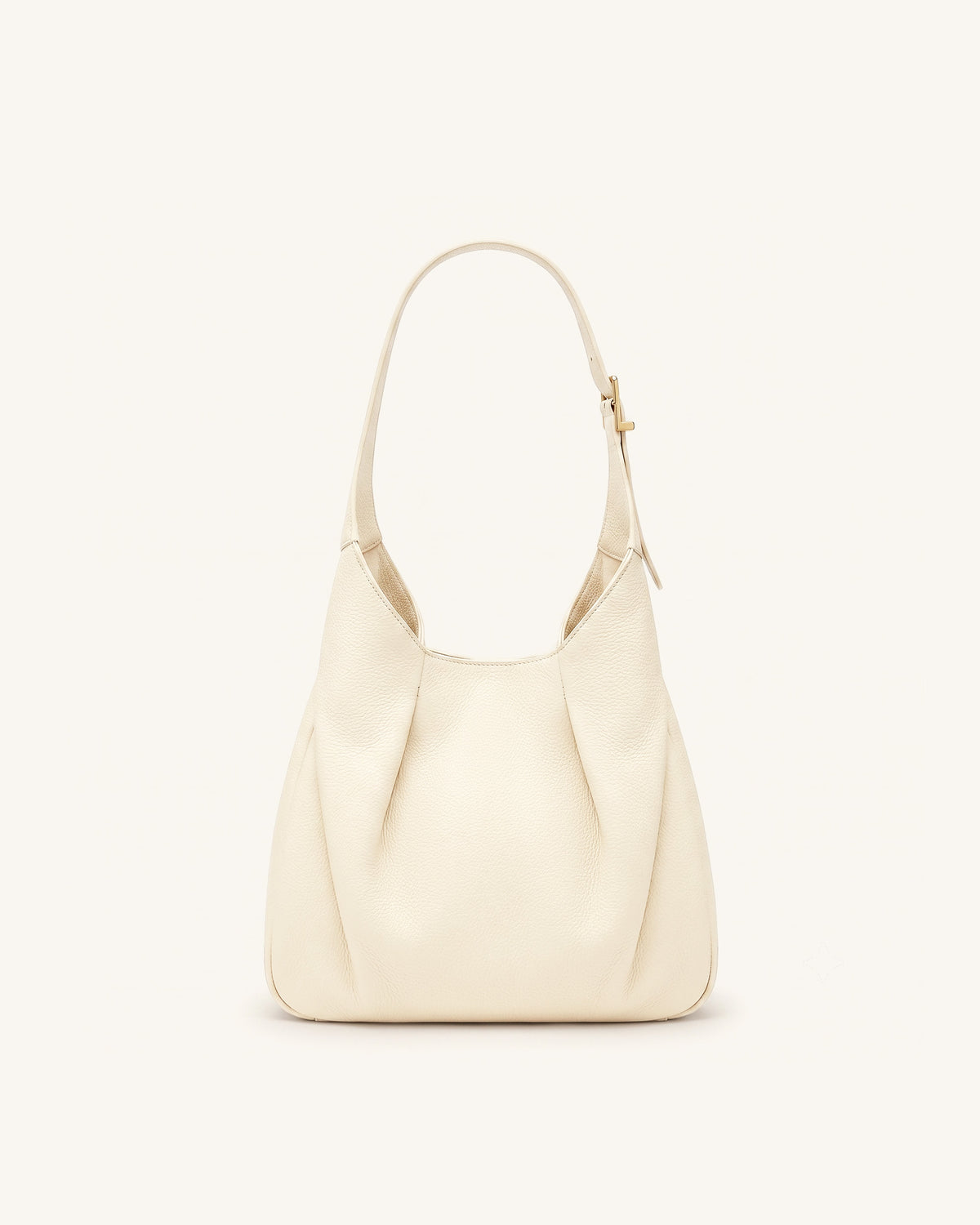 Alina Pebbled Hobo Bag - White