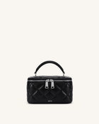 Vivienne Quilted Vanity Top Handle Bag - Black