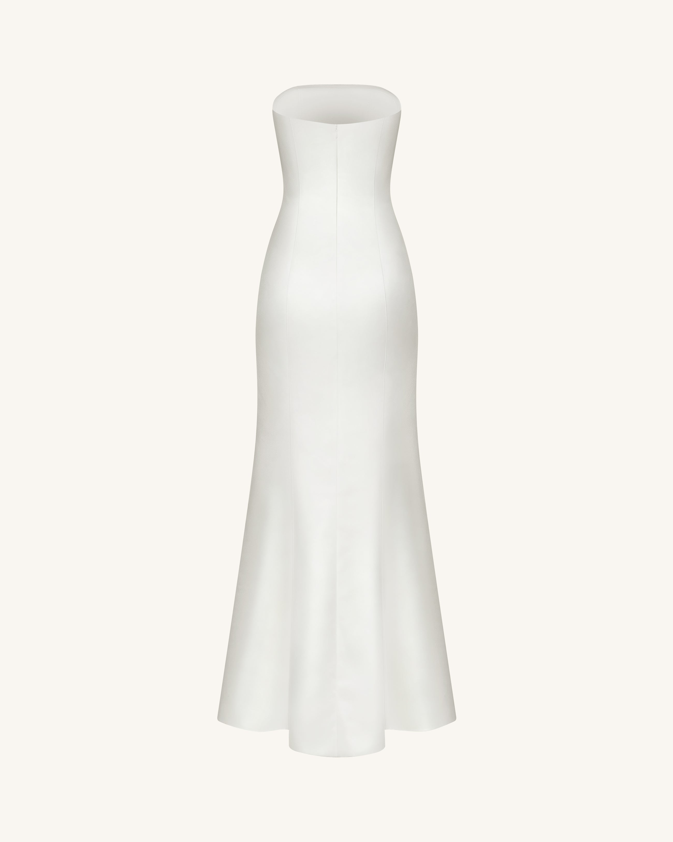 Strapless Floral Polyester Dress - White