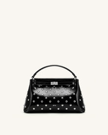 Carmen Studded Top Handle Bag - Ink Black