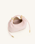 Ellie Faux Suede Metal Ring Embellished Top Handle Bag - Pink