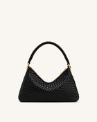 Lorena Woven Shoulder Bag - Black