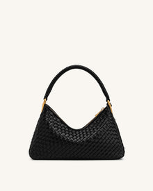 Lorena Woven Shoulder Bag - Black