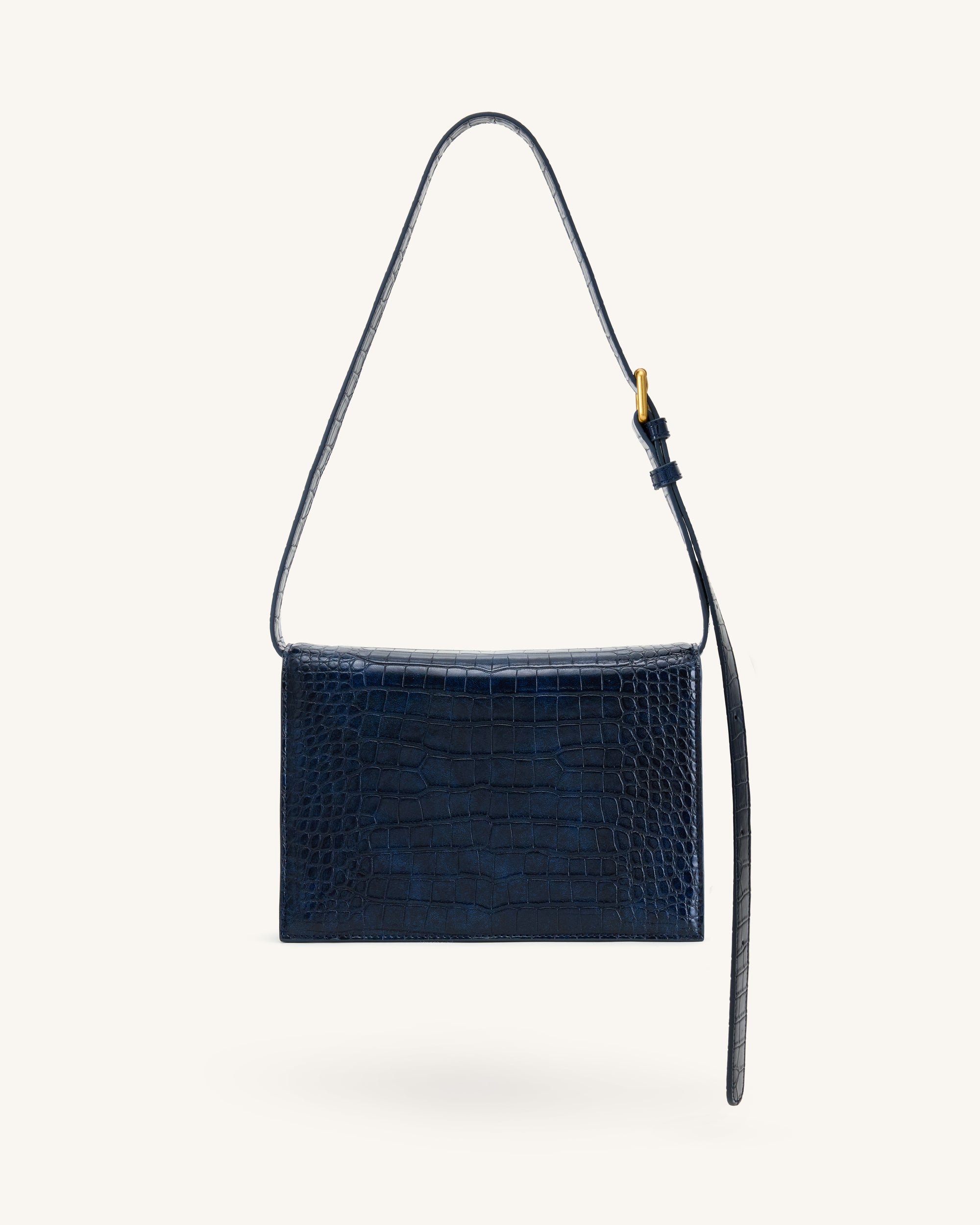 Clio Envelope Crossbody Bag - Navy Croc
