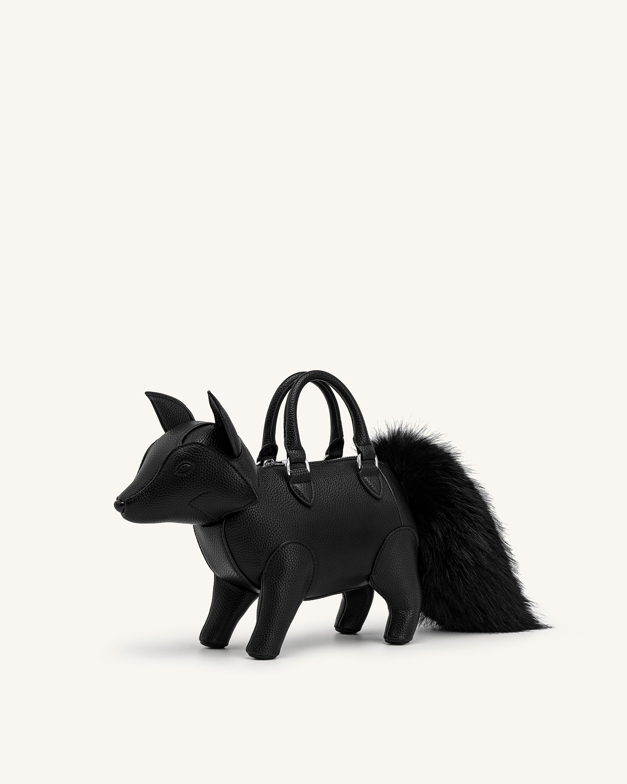 UNDERCOVER 猫モチーフ ボウリングバッグ ハンドバッグ Kai Fox Shaped Top Handle Bag - Black | JW PEI
