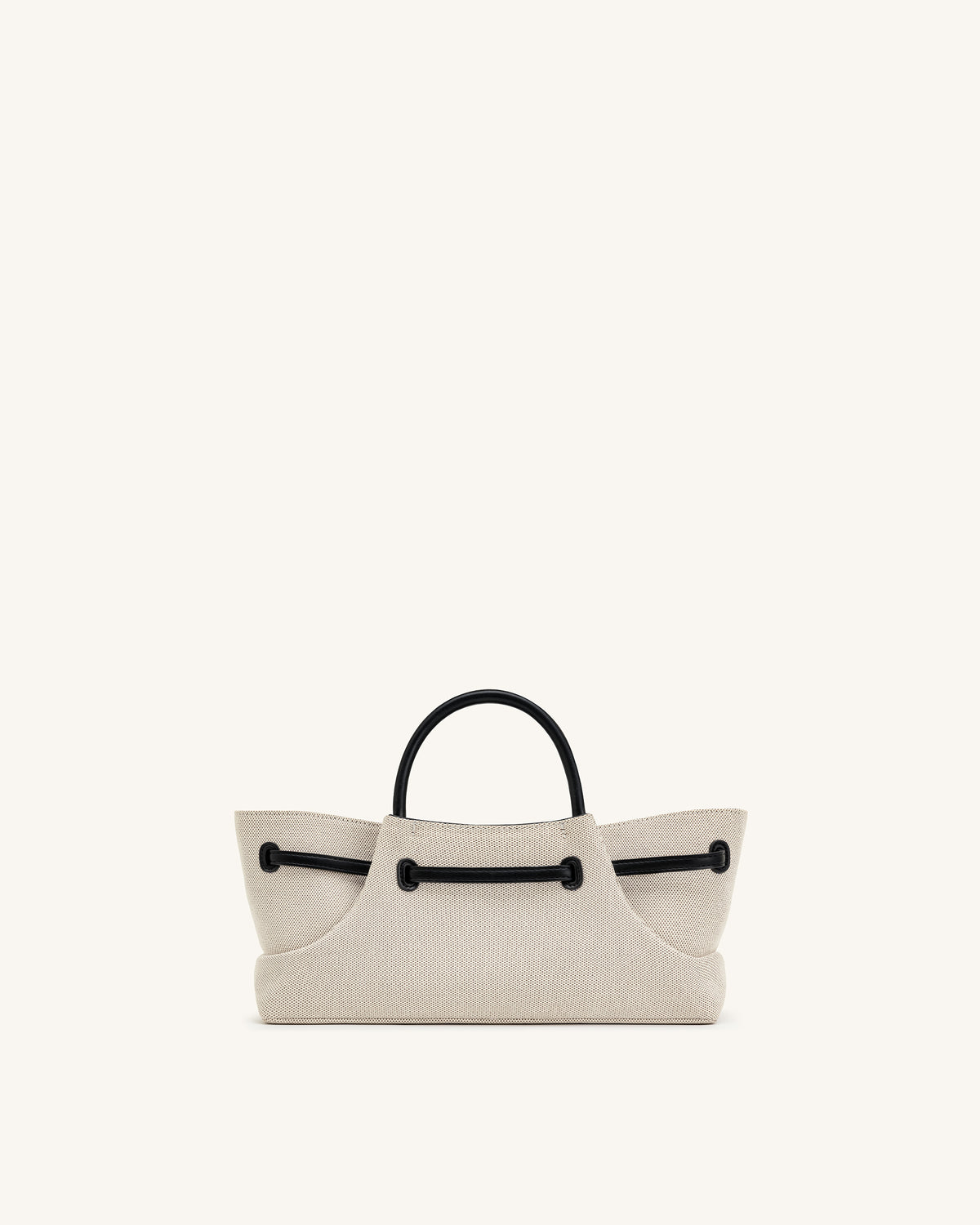 Maeve Dachshund Metal Charm Tote Bag - Black Canvasa