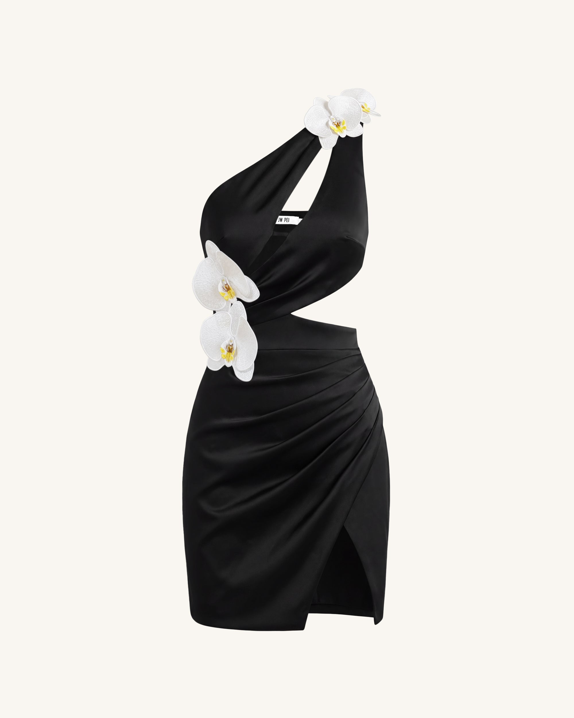Orchid Embellished Cutout Mini Dress - Black