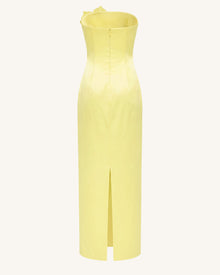 Orchid Embellished Strapless Maxi Dress - Yellow