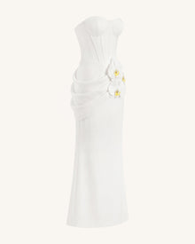 Orchid Embellished Corset Maxi Dress - White