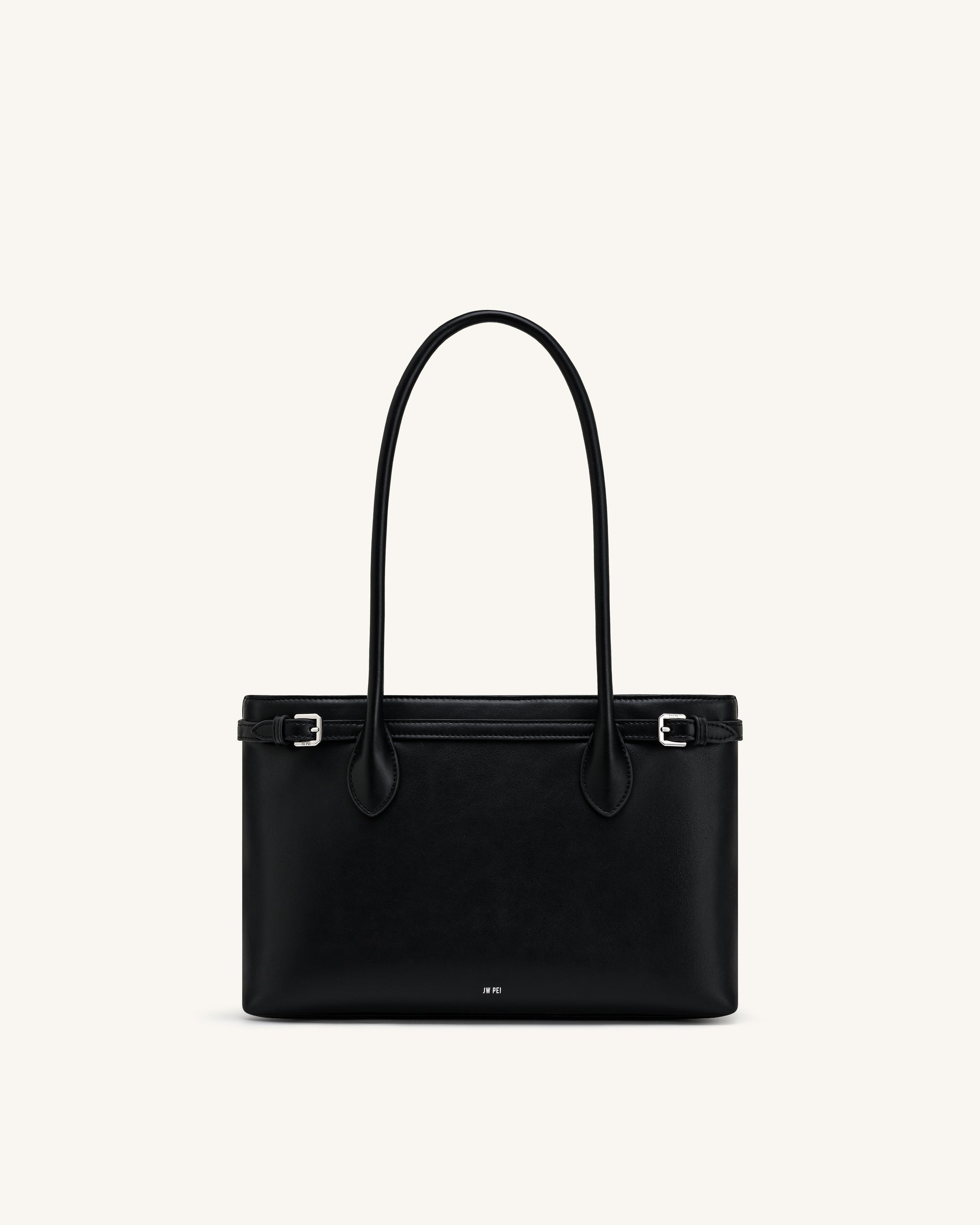 Camille Buckle Strap Tote Bag - Black