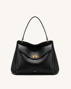Lucia Turn-Lock Shoulder Bag - Black