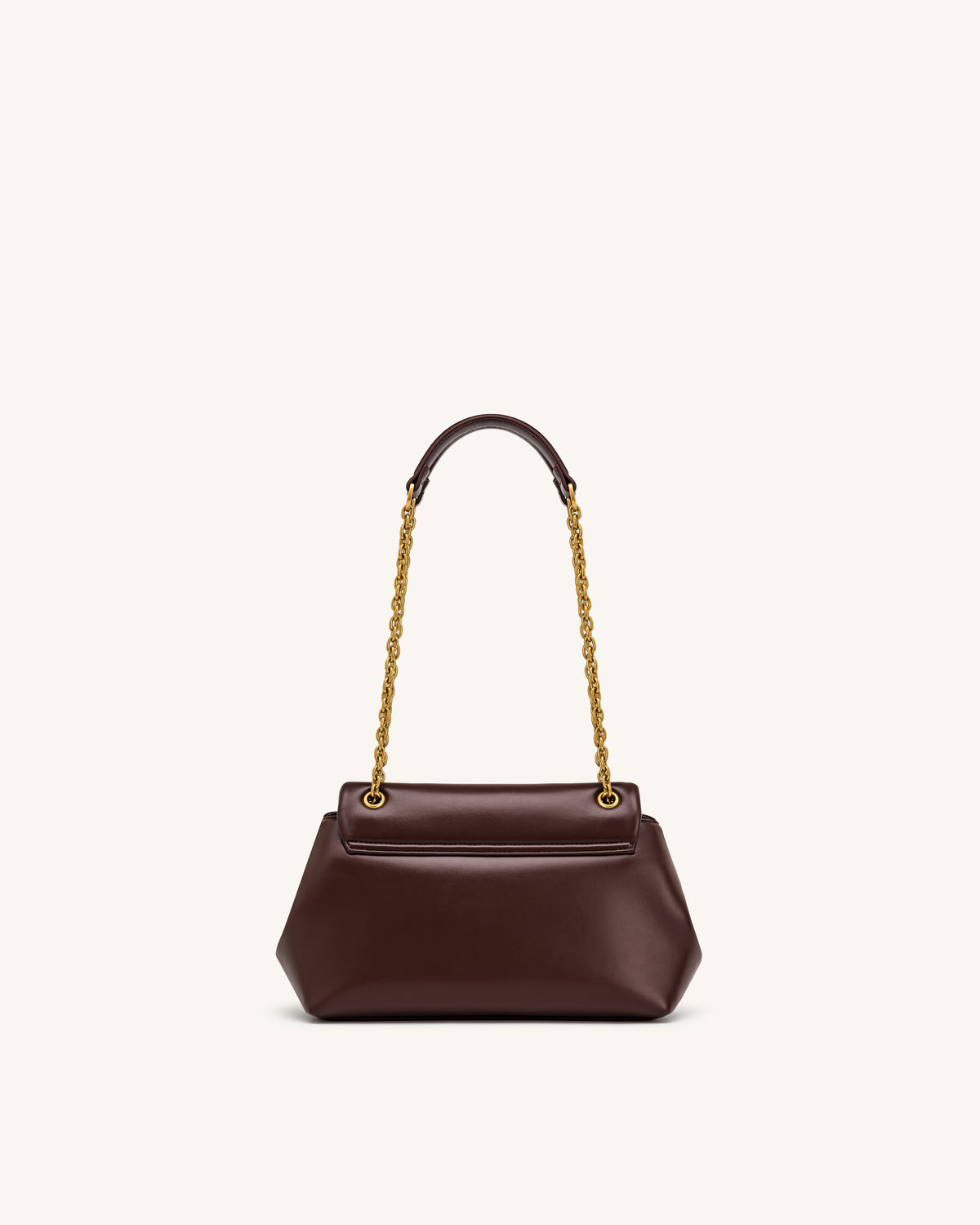 Valerie Chain Flap Shoulder Bag - Dark Brown