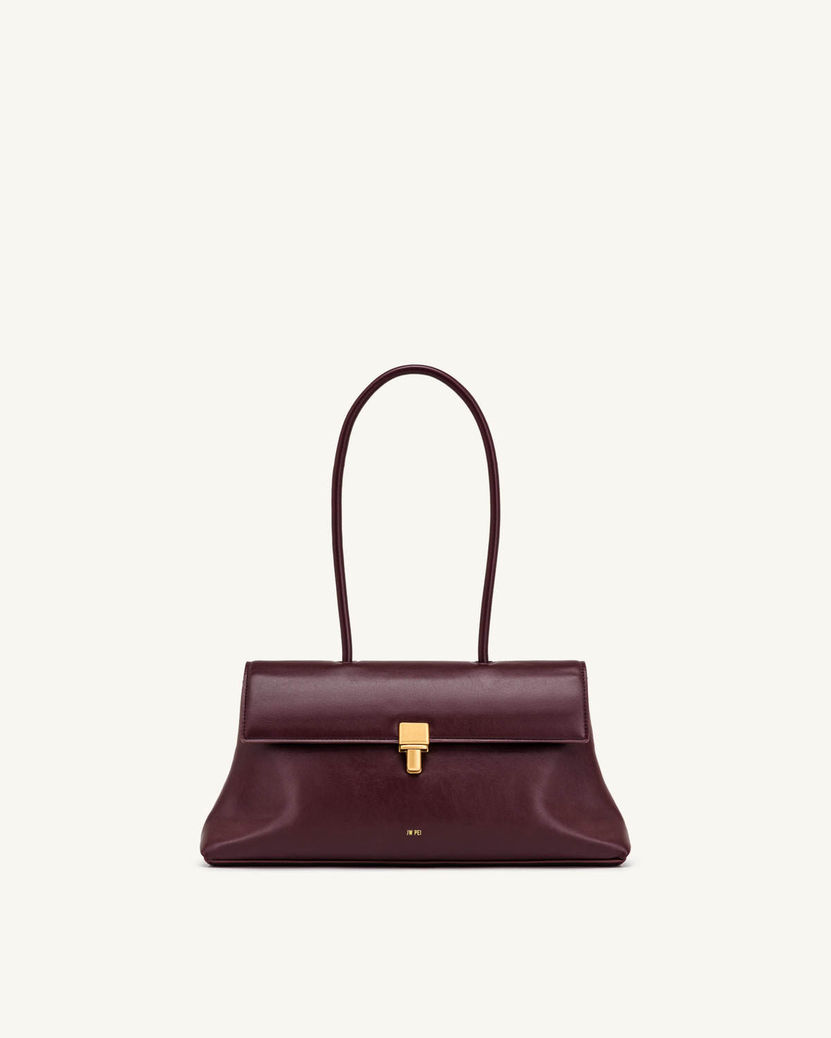 Selene Lock Flap Shoulder Bag - Burgundy