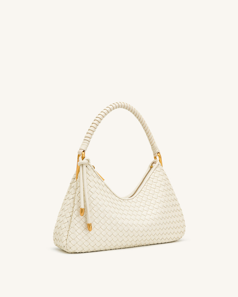 Lorena Woven Shoulder Bag - Ivory