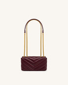 Riley Dachshund Quilted Flap Shoulder Bag - Deep Burgundy