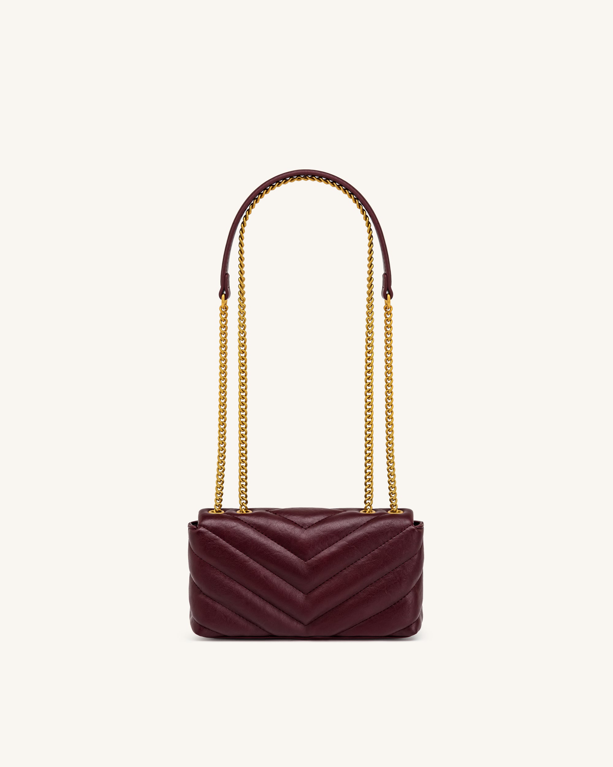 Riley Dachshund Quilted Flap Shoulder Bag - Deep Burgundy