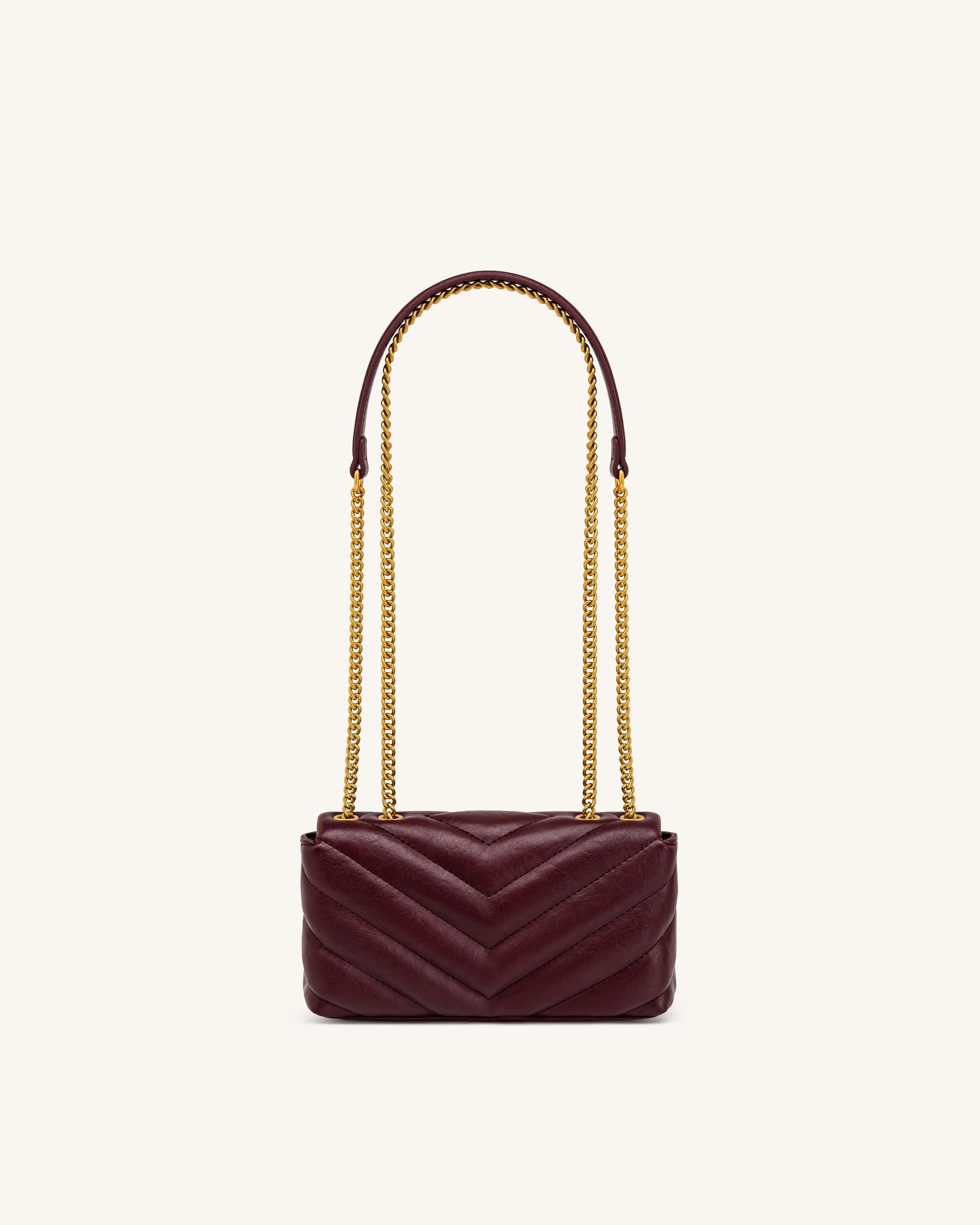 Riley Dachshund Quilted Flap Shoulder Bag - Deep Burgundy