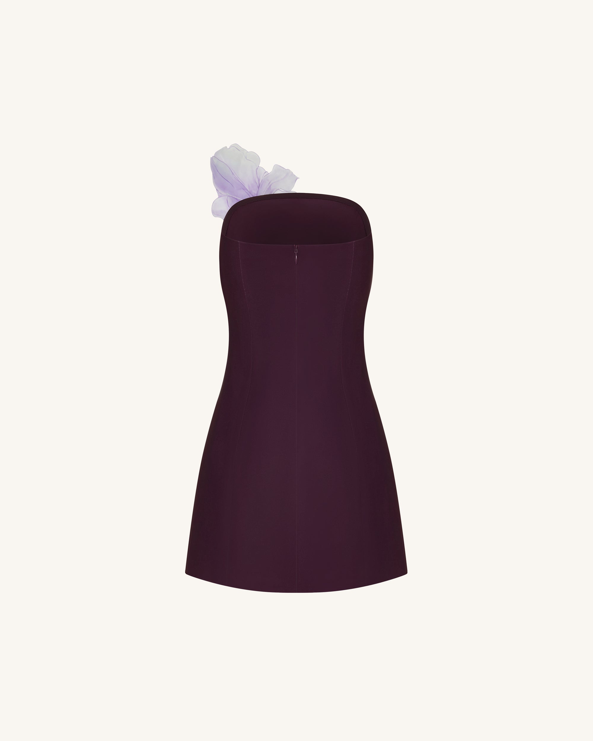 Floral Printed Mini Dress - Purple