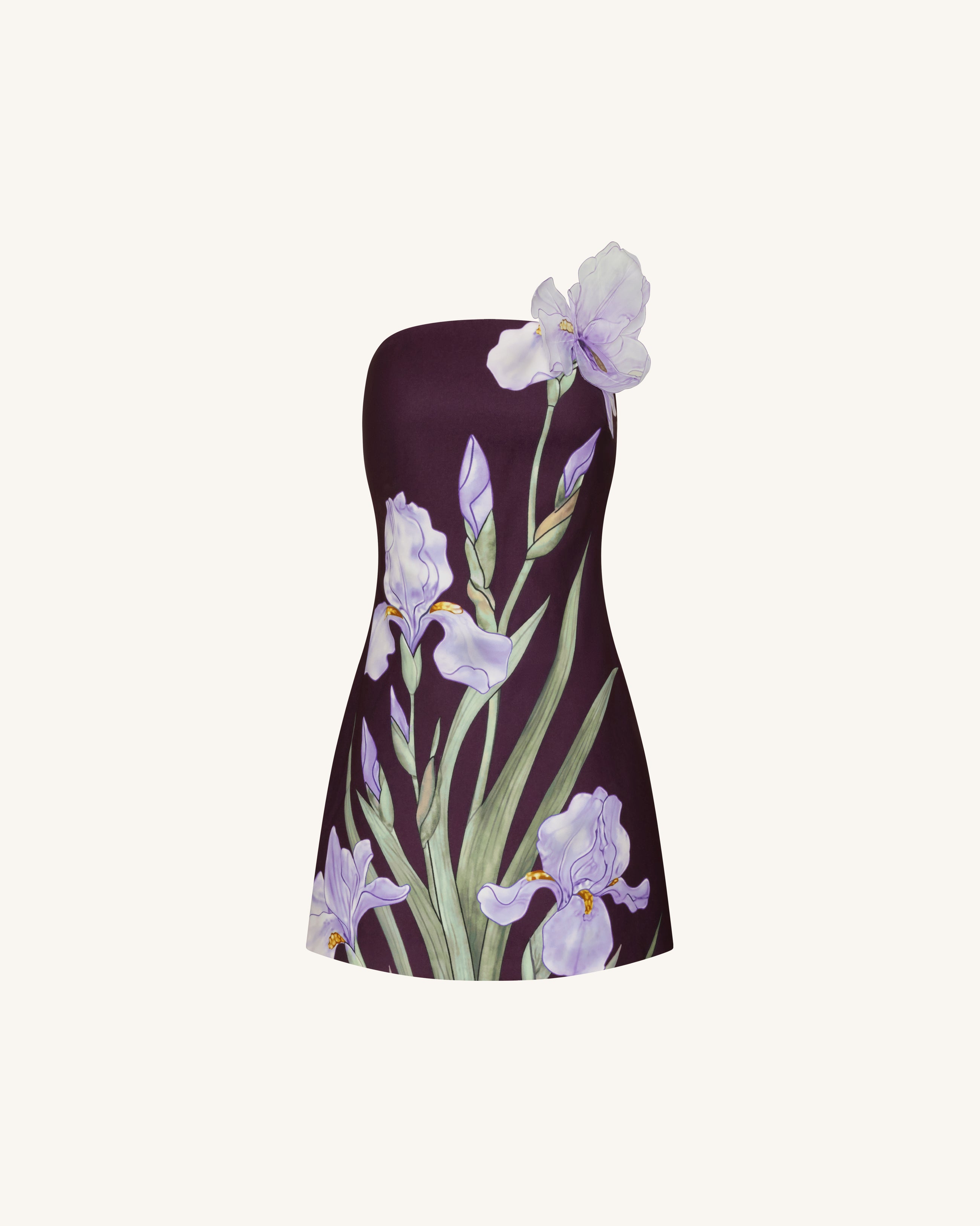 Floral Printed Mini Dress - Purple