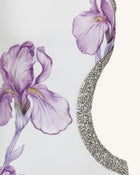 Jeweled Floral Cutout High Neck Dress - White