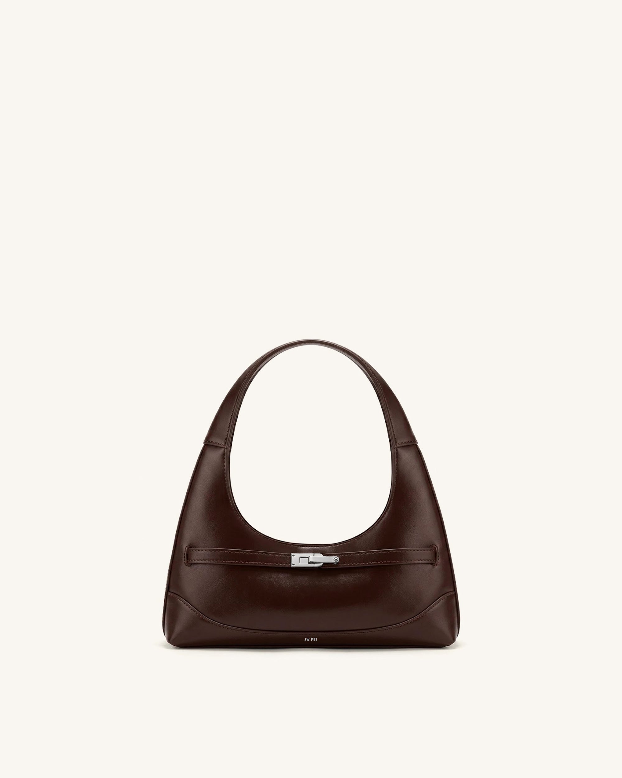 Noelle Belted Shoulder Bag - Dark Brown