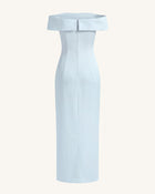 Orchid Embroidered Off-Shoulder Maxi Dress - Blue