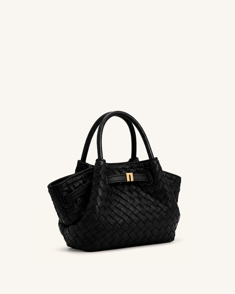 Hana Mini Weave Tote Bag - Black