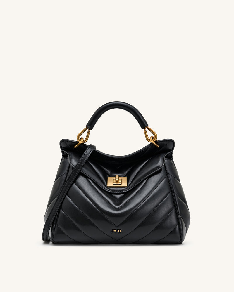 Lucia Classic Top Handle Bag - Jet Black