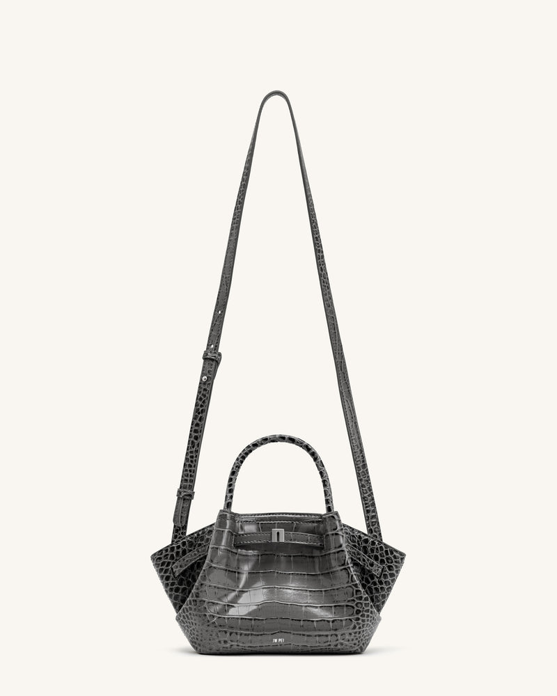 Hana Mini Tote Bag - Grey Croc