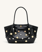 Hana Large Studded Tote Bag - Dark Black