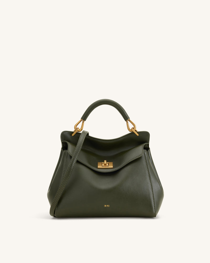 Lucia Classic Top Handle Bag - Dark Olive Green