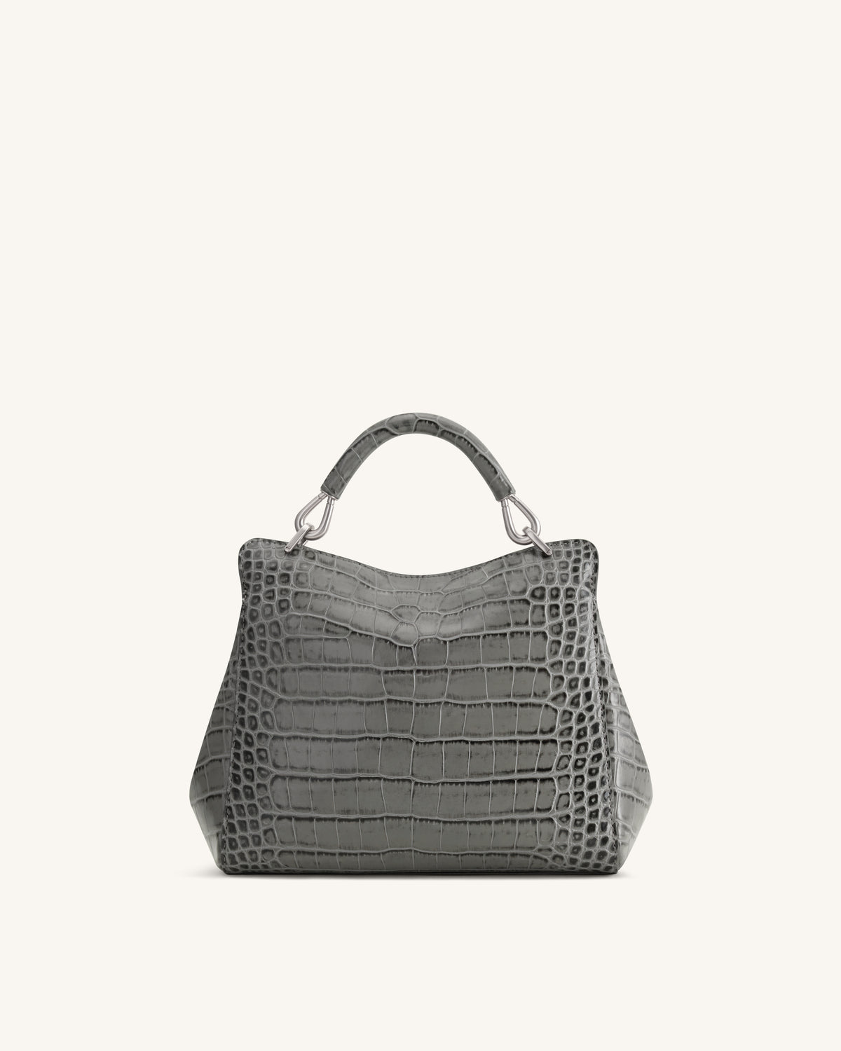 Lucia Classic Top Handle Bag - Grey Croc