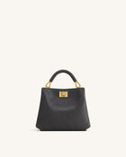 Lucia Elephant-Effect Top Handle Bag - Slate Gray