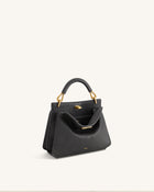 Lucia Elephant-Effect Top Handle Bag - Slate Gray