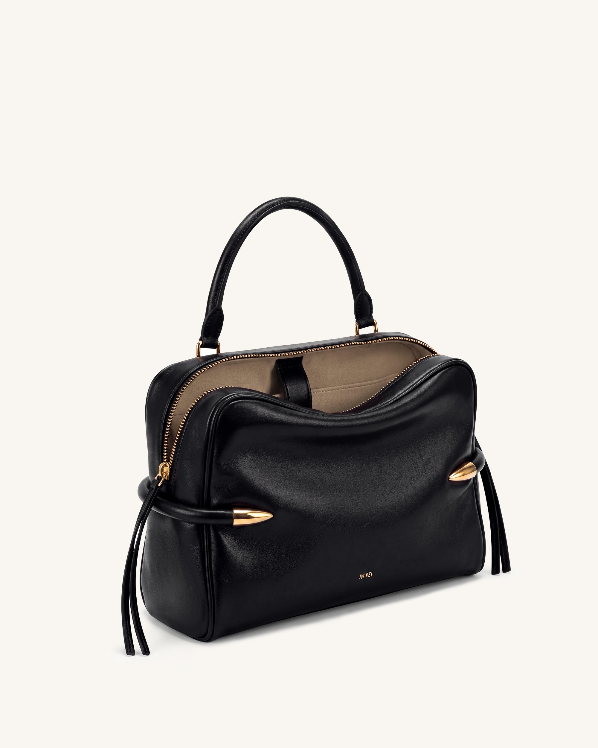 Callie Tusk Detail Shoulder Bag - Black