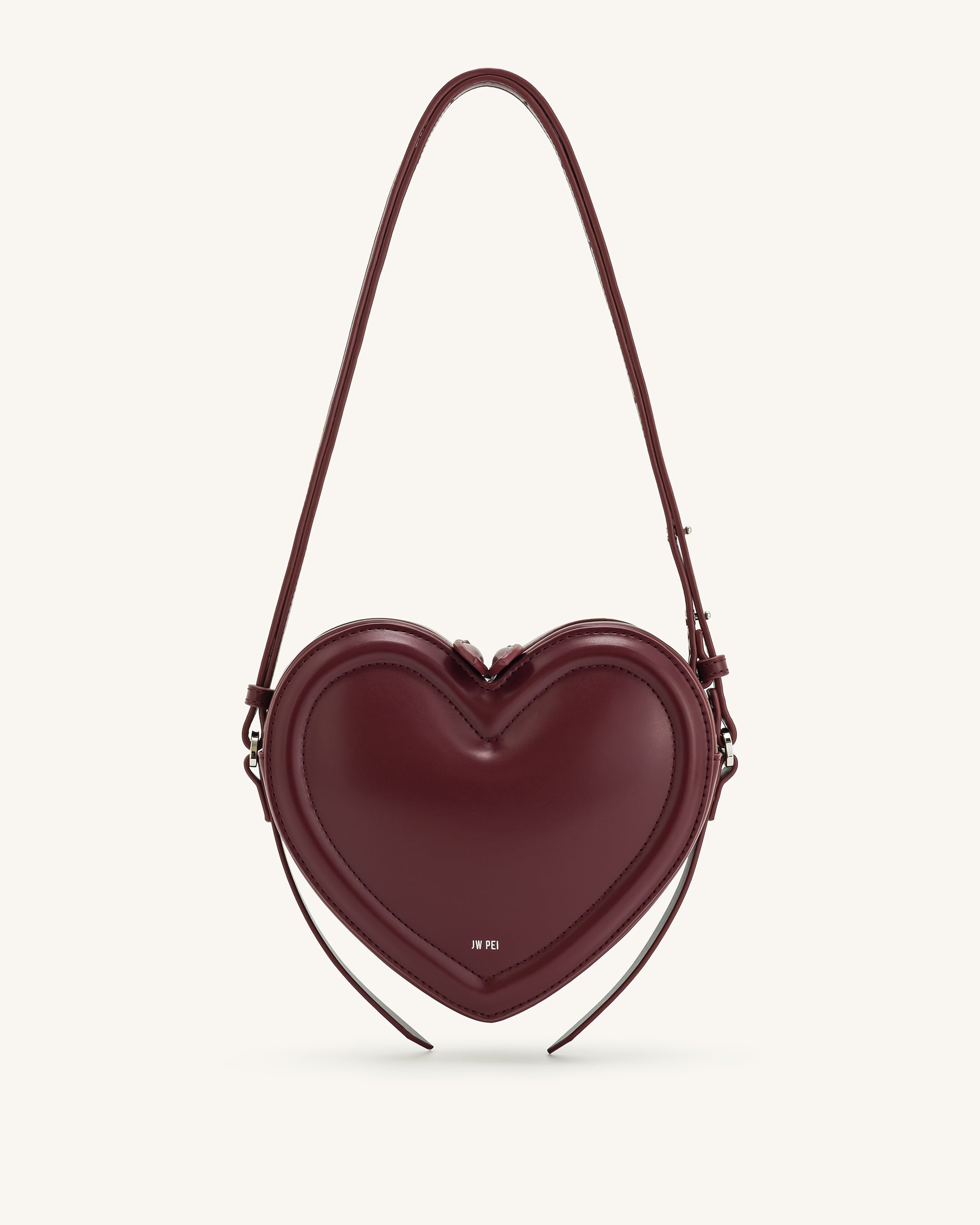 Arlene Heart Shaped Bag - Claret - JW PEI