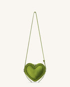 Arlene Velvet Heart Shaped Bag - Green
