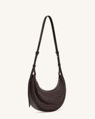 Sharon Woven Crossbody Bag - Coffee Brown