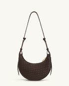 Sharon Woven Crossbody Bag - Coffee Brown