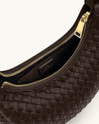 Sharon Woven Crossbody Bag - Coffee Brown